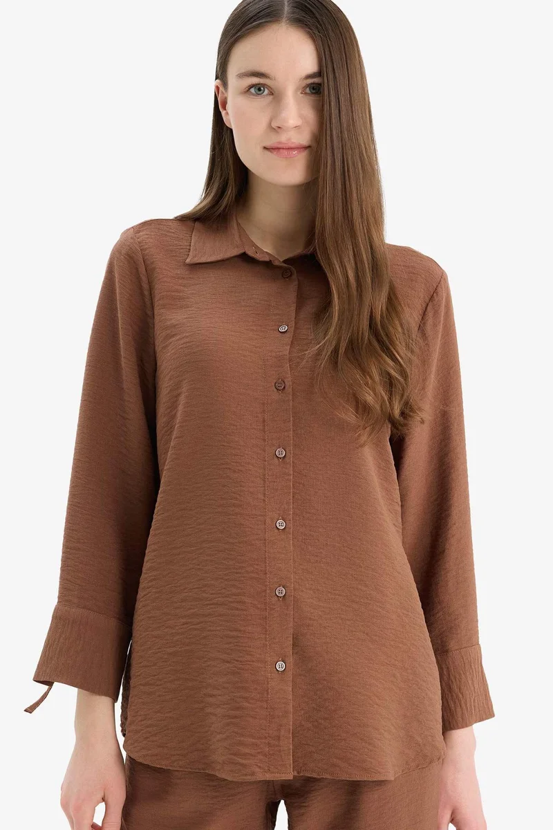 ديفاكتو Regular Fit Basic Long Sleeve Shirt