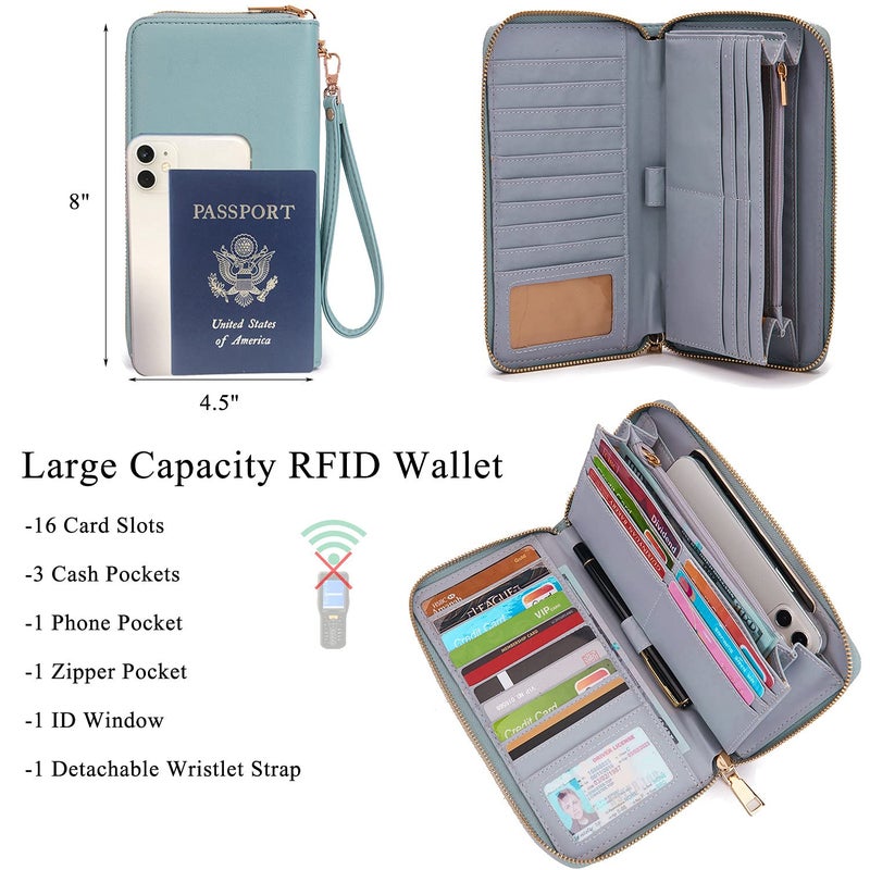 Idesort Large Crossbody Bags Ladies Shoulder Handbags Purse and Wallet Set for Women Totes Hobo Purses SkyBlue - Image 2