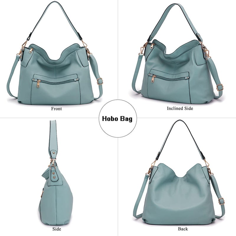 Idesort Large Crossbody Bags Ladies Shoulder Handbags Purse and Wallet Set for Women Totes Hobo Purses SkyBlue - Image 4