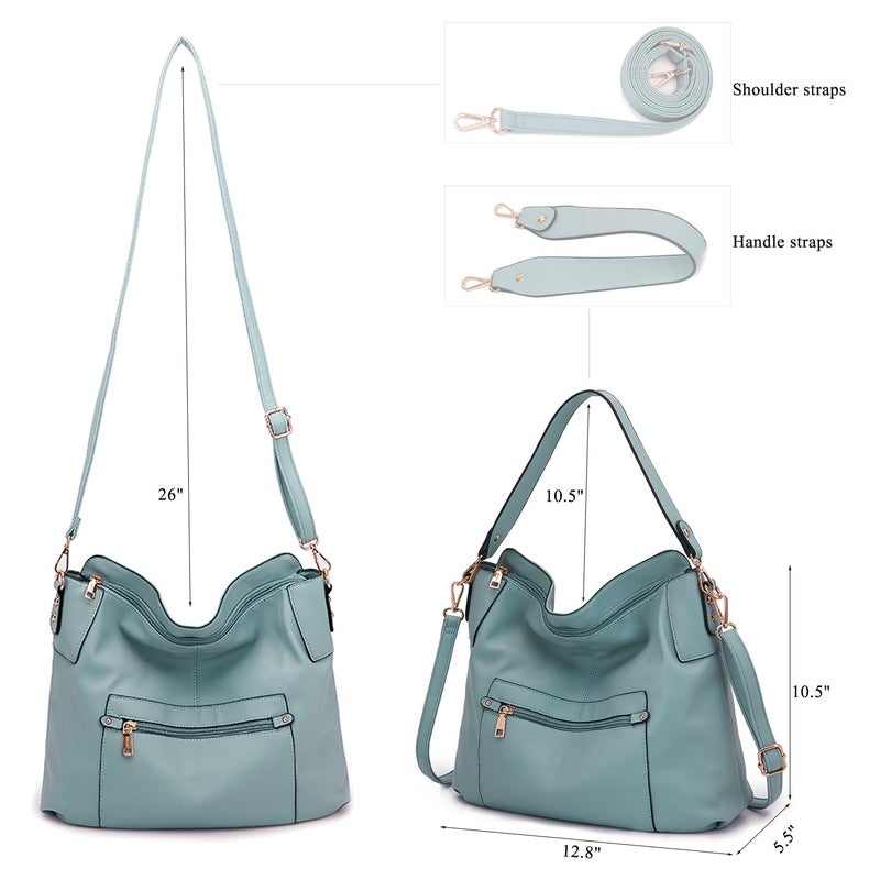 Idesort Large Crossbody Bags Ladies Shoulder Handbags Purse and Wallet Set for Women Totes Hobo Purses SkyBlue - Image 5