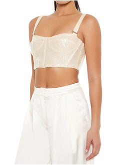 FOREVER 21 Sequin Bustier Cropped Cami  - Image 2