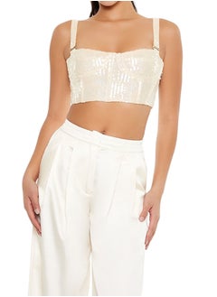FOREVER 21 Sequin Bustier Cropped Cami  - Image 1