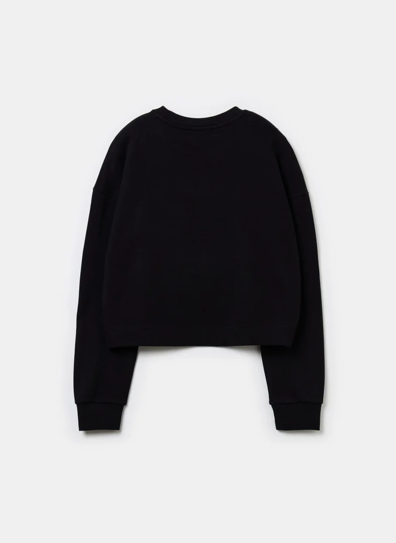 او في اس Crop sweatshirt with print