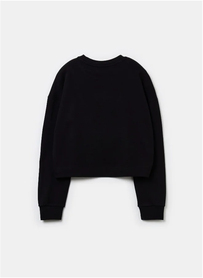 او في اس Crop sweatshirt with print