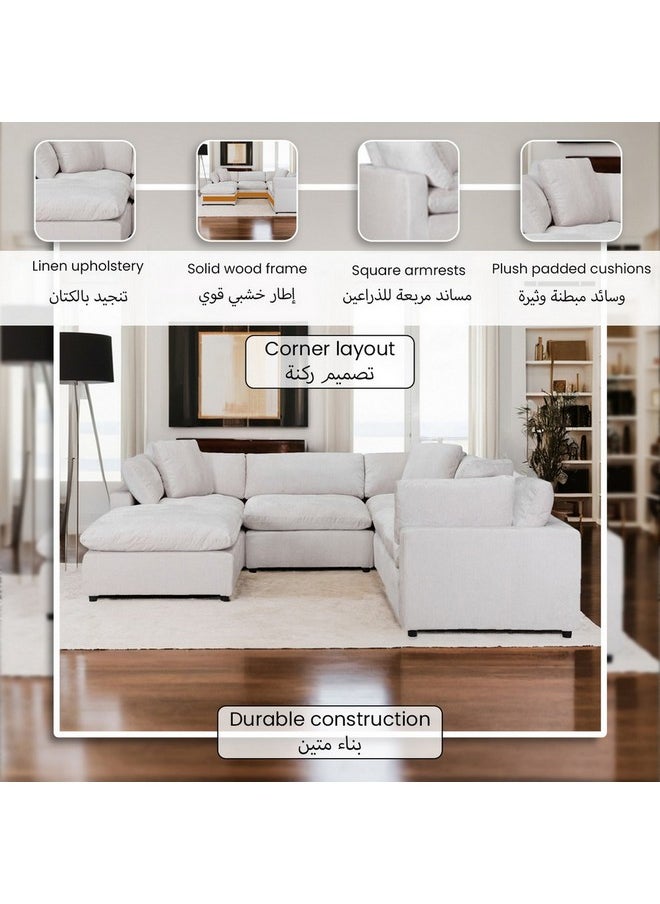 Micasa - High-Quality And Durable Modular 6-Seater Corner Sofa Beige 59.57 X 59.57 X 59.57 Cm 21117 Beige - Image 1