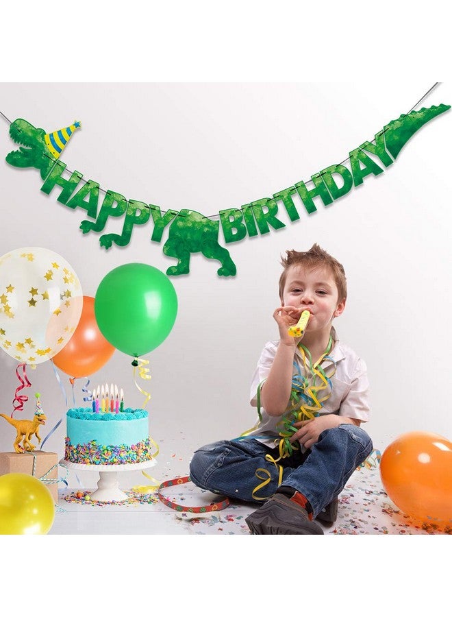 Wernnsai Watercolor Dinosaur Happy Birthday Banner Dinosaur Birthday Party Decorations For Boys Kids Dino Theme Party Supplies T Rex Hanging Wall Decor Pre Strung - Image 4