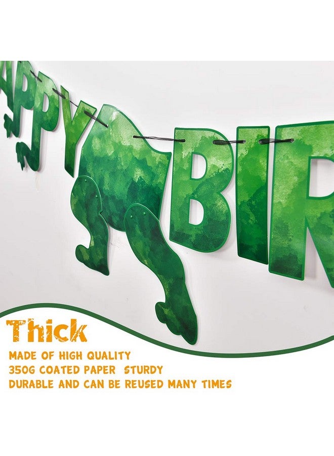 Wernnsai Watercolor Dinosaur Happy Birthday Banner Dinosaur Birthday Party Decorations For Boys Kids Dino Theme Party Supplies T Rex Hanging Wall Decor Pre Strung - Image 3