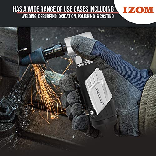 IZOM IZ-7034M 1/4"(6mm) Micro Air Angle Die Grinder Compact Air Powered 25000 RPM Grinding Machine 90 PSI Engraving Polish Pneumatic Rotary Tool - Image 3