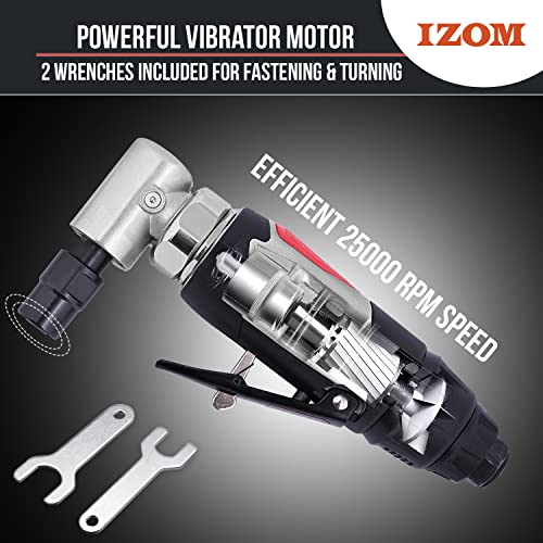 IZOM IZ-7034M 1/4"(6mm) Micro Air Angle Die Grinder Compact Air Powered 25000 RPM Grinding Machine 90 PSI Engraving Polish Pneumatic Rotary Tool - Image 5
