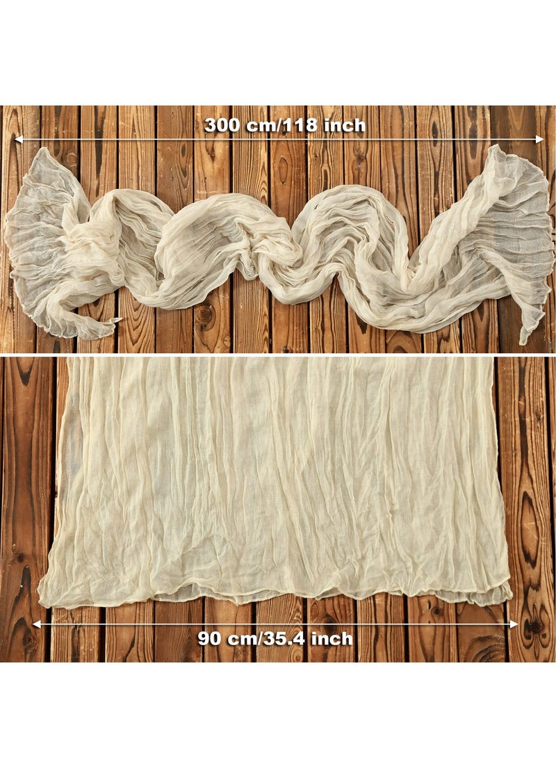 Generic Cheesecloth Table Runner 35 x 118 Inch Gauze Tablecloth Boho Wedding Decor 10 Ft Rustic Wedding Decorations Vintage Table Centerpieces for Wedding Reception Bridal Shower Birthday (1 Pack Champagne)  - Image 4