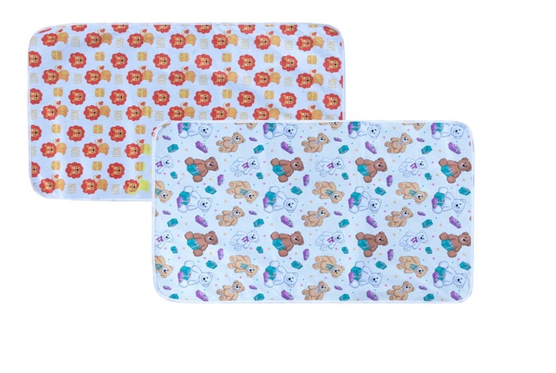 AAZEEM أوراق بوليستر للأطفال حديثي الولادة مقاومة للماء | واقي سرير للأطفال | حصائر جافة للأطفال مقاومة للماء ومنتجات حديثي الولادة | عبوة من 2 | أحمر - Image 1