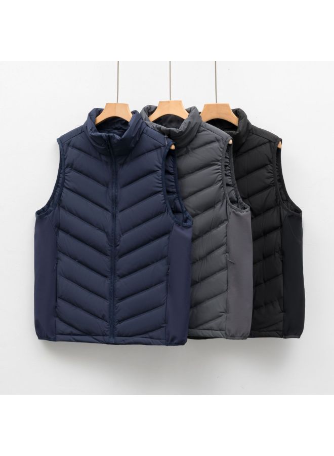 Down New National Standard Men's And Women's Down Vest Stand Collar Waistcoat Men's Down Jacket Sleeveless Casual Autumn Winter Style - Image 3