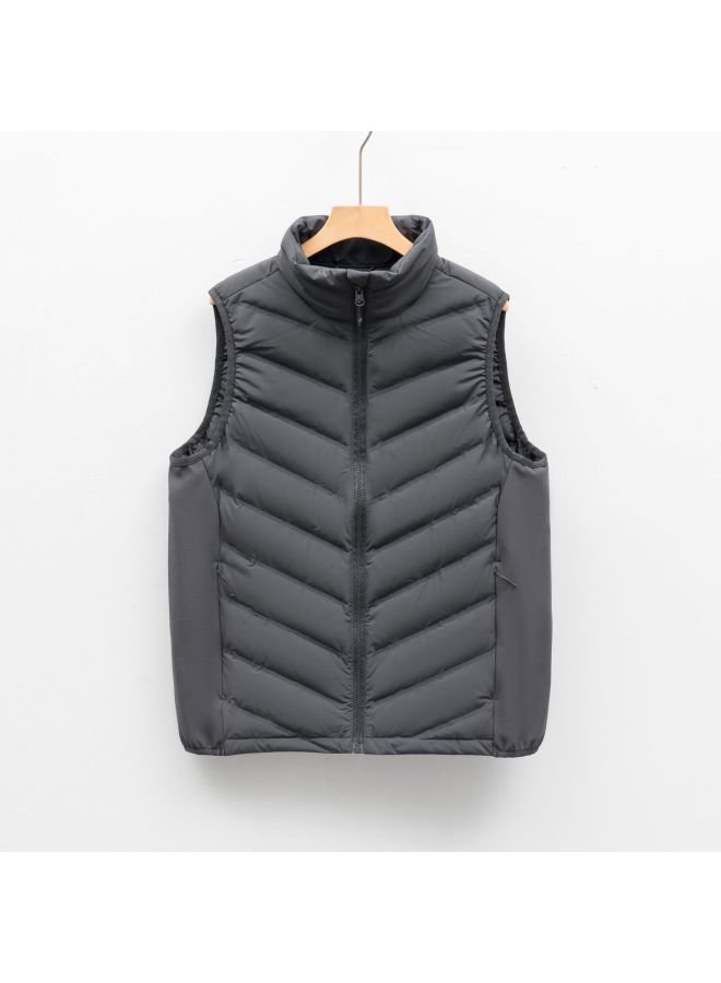 Down New National Standard Men's And Women's Down Vest Stand Collar Waistcoat Men's Down Jacket Sleeveless Casual Autumn Winter Style - Image 1