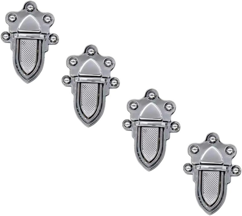comfrt 4Pcs Purse Thumb Lock Tuck Lock Clasp Catch Wallet Buckle Fasteners Alloy Bag Clasp Hardware for DIY Leathercraft Handbag Bag Making, Silver - Image 1