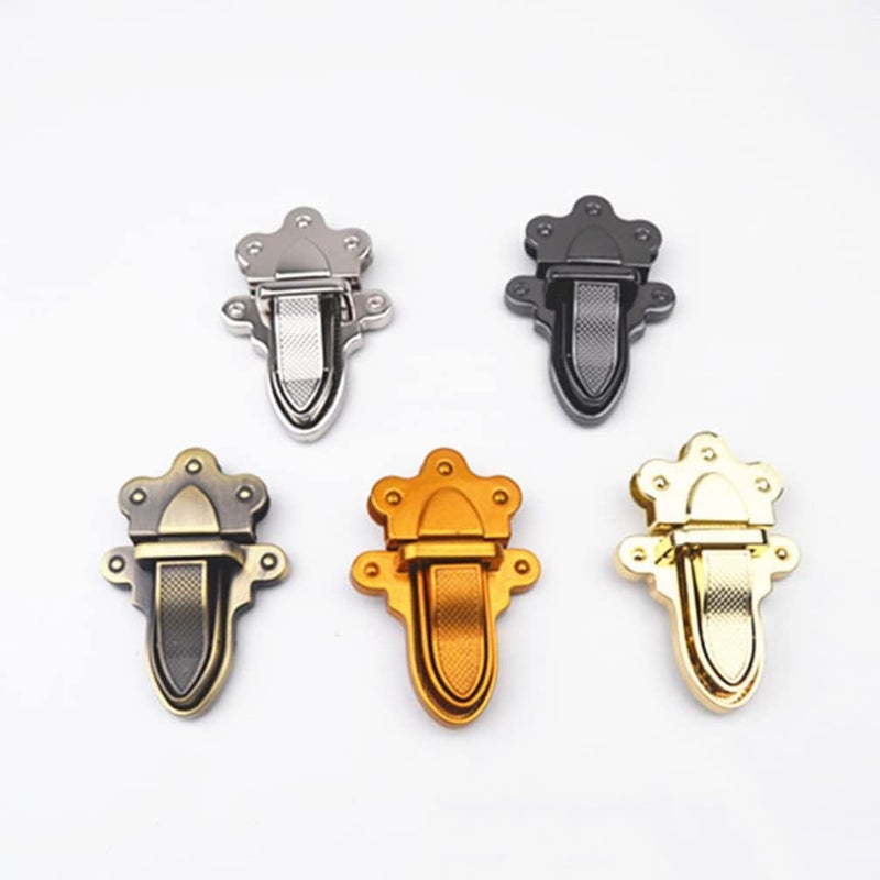 comfrt 4Pcs Purse Thumb Lock Tuck Lock Clasp Catch Wallet Buckle Fasteners Alloy Bag Clasp Hardware for DIY Leathercraft Handbag Bag Making, Silver - Image 4