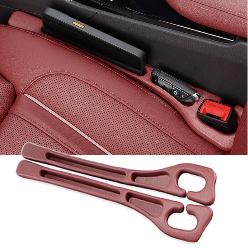 Mtverver 2PCS Car Seat Gap Filler Organizer with Phone HolderUpgrade Version Car Seat Gap Organizer for Prevent FallingEssential Car Accessories Car Side Seat Gap Filler Claret - Image 1
