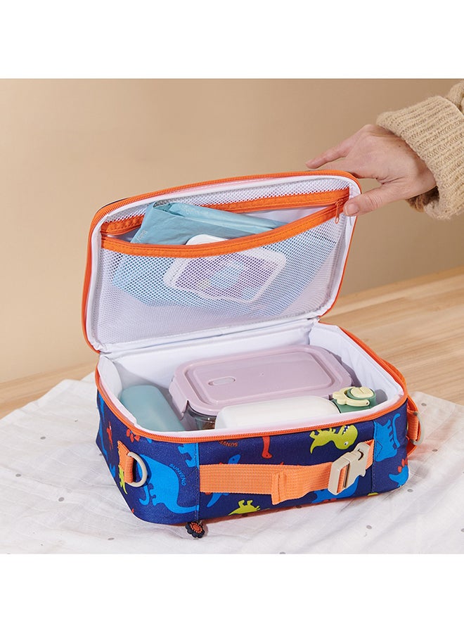 Sunveno Baby Lunch Bag With Shoulder Strap Dino Blue - Image 5