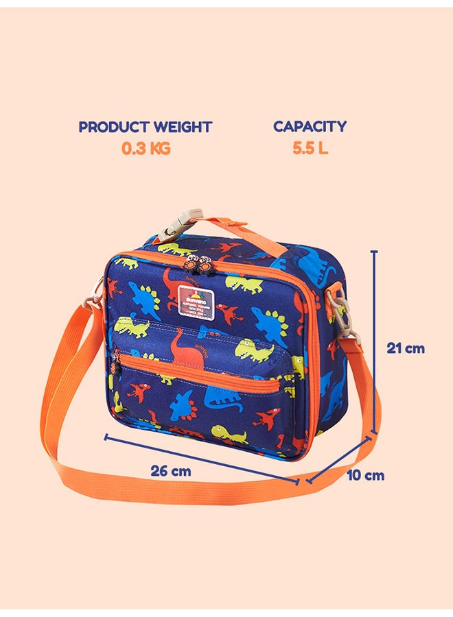 Sunveno Baby Lunch Bag With Shoulder Strap Dino Blue - Image 2