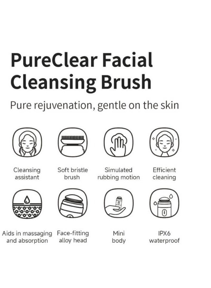 Kica PureClear Facial Cleansing Brush - soft silicone bristles, waterproof design, wireless charging, and a multi-functional alloy head KiCAPFCB (White) - Image 4