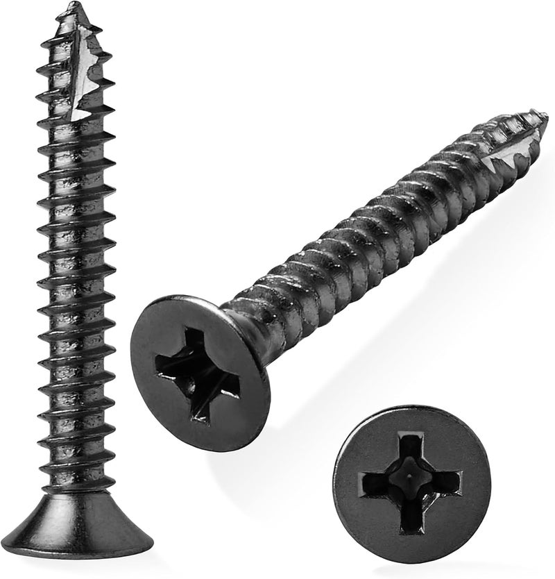 CAULDHAM Store Black Wood Screws #9 x 1-1/2 Inch for Door Hinges - 25 Pack - Image 5