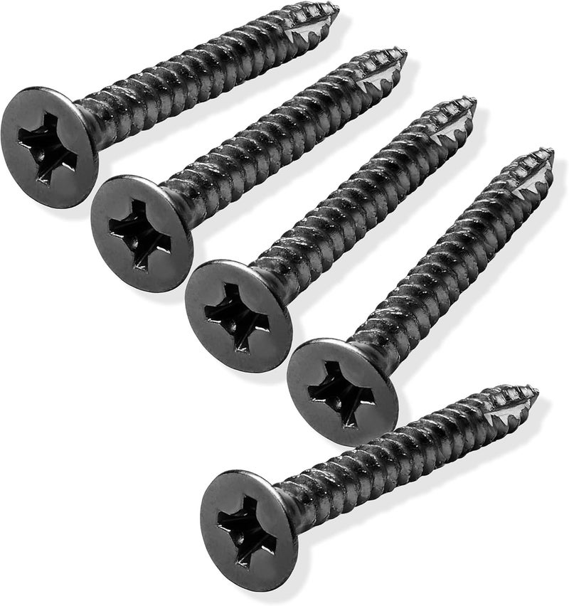 CAULDHAM Store Black Wood Screws #9 x 1-1/2 Inch for Door Hinges - 25 Pack - Image 1