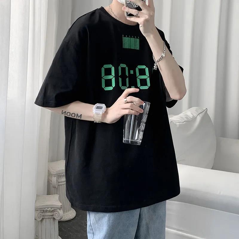 2024 Cotton Men'S And Women'S Short-Sleeved T-Shirt New Niche Simple Printed Casual Versatile Korean Style Handsome Half-Sleeved T-Shirt - Image 4