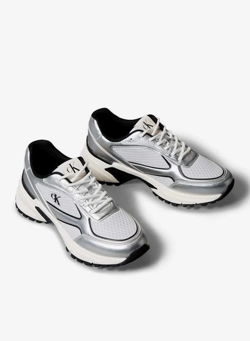 Calvin Klein Jeans Silver/Black/Marshmallow Trailblazer Low Top Sneakers for Men | Best Price UAE