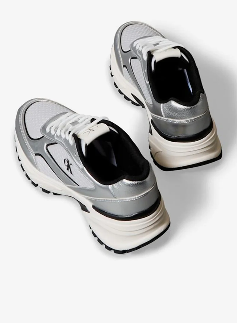 Calvin Klein Jeans Silver/Black/Marshmallow Trailblazer Low Top Sneakers for Men | Best Price UAE