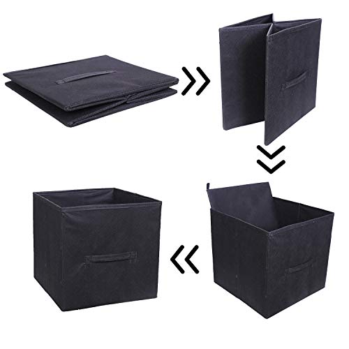 MBW Non-Woven Fabric Cube Storage Organizer for Home (Black) - Image 5