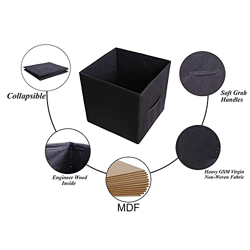 MBW Non-Woven Fabric Cube Storage Organizer for Home (Black) - Image 4
