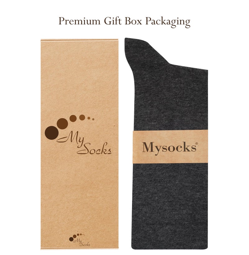 Mysocks جوارب ميسوك عالية الركبة للنساء والرجال من القطن الممشط بدون كعب طويل رمادي، 8-11 - Image 4