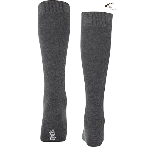 Mysocks جوارب ميسوك عالية الركبة للنساء والرجال من القطن الممشط بدون كعب طويل رمادي، 8-11 - Image 5