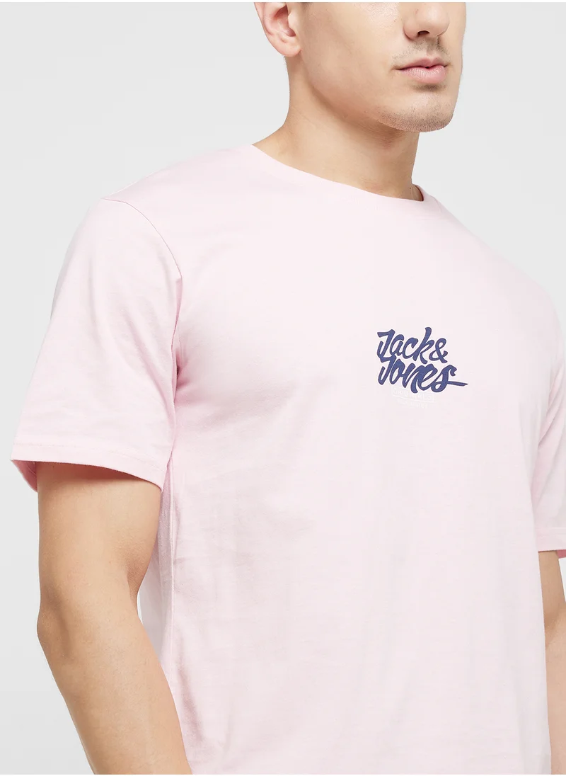 جاك اند جونز Graphic Crew Neck T-Shirt
