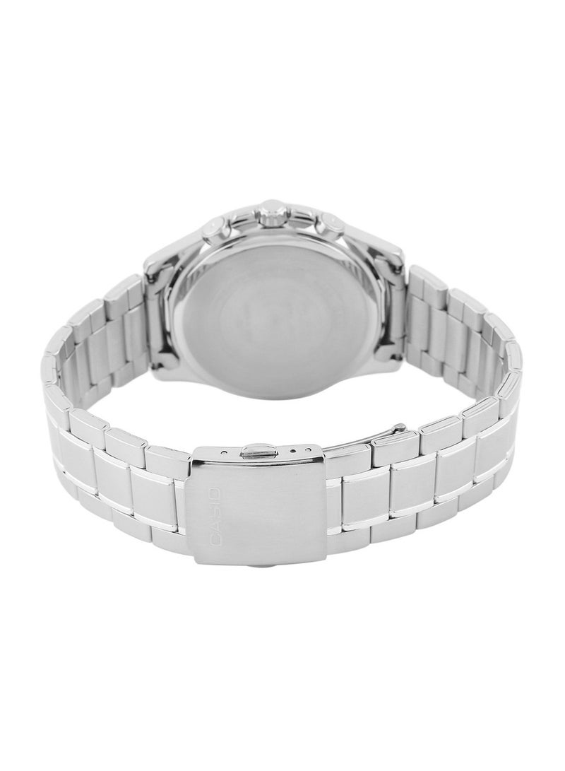 CASIO Men's Enticer Chronograph Stainless Steel Watch MTP-1375D-7A2VDF - 49 mm - Silver - Image 4