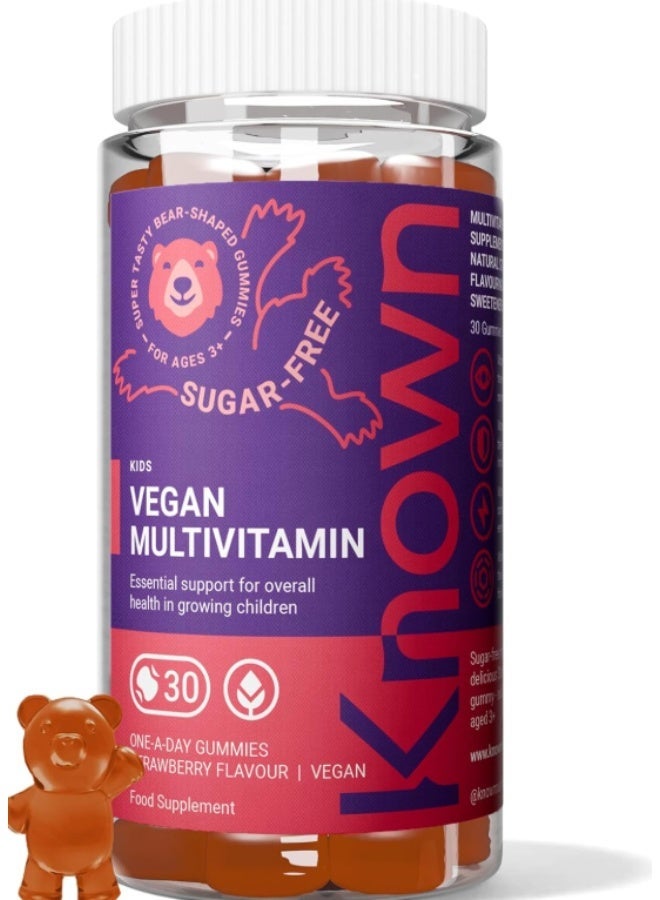 Known Kids Multivitamin Vegan Gummies Sugar Free–Immune Support with Vitamin C, B6 & B12 30 Gummies - Image 1