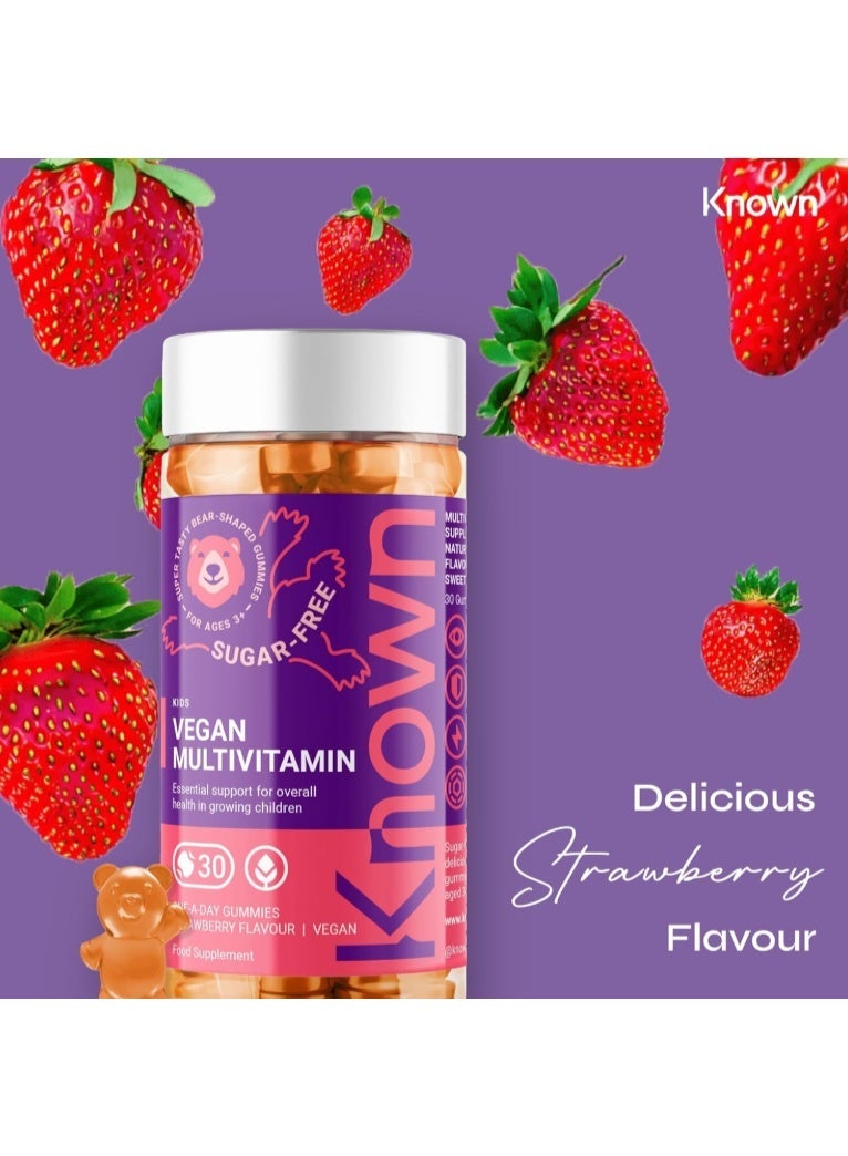 Known Kids Multivitamin Vegan Gummies Sugar Free–Immune Support with Vitamin C, B6 & B12 30 Gummies - Image 2