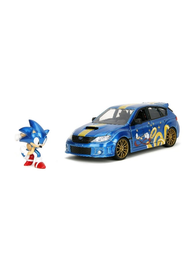 Jada Classic Sonic The Hedgehog 2012 Subaru Impreza WRX STI Die-cast Car (1:24, Blue) with Sonic Figure (5.72 cm) - Image 3