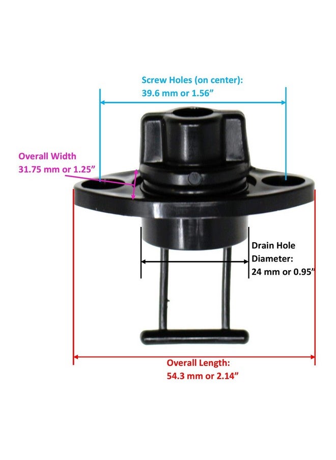 JSP Manufacturing - Universal Kayak Plastic Drain Plug And Base Assembly Kit For Pelican Kayaks;Lifetime Kayaks;Wilderness System (2) - Image 1