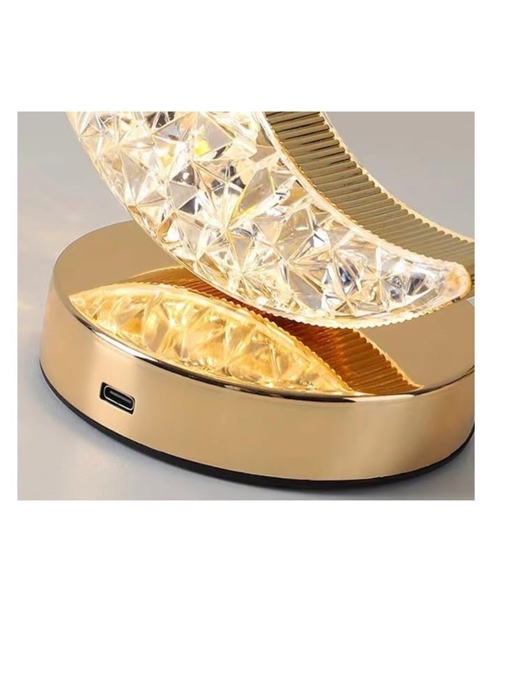 Captaintech Moon Lamp, Cordless Rechargeable Stepless Dimmable Touch Nightstand Light, 3 Color Dimmable, Cordless Rechargeable Table Lamp, for Girls Room, Bedroom and Ramadan Decorations - Image 4