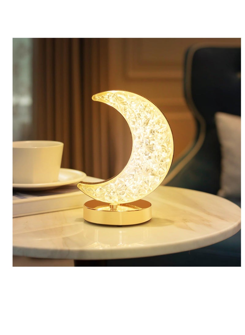 Captaintech Moon Lamp, Cordless Rechargeable Stepless Dimmable Touch Nightstand Light, 3 Color Dimmable, Cordless Rechargeable Table Lamp, for Girls Room, Bedroom and Ramadan Decorations - Image 5