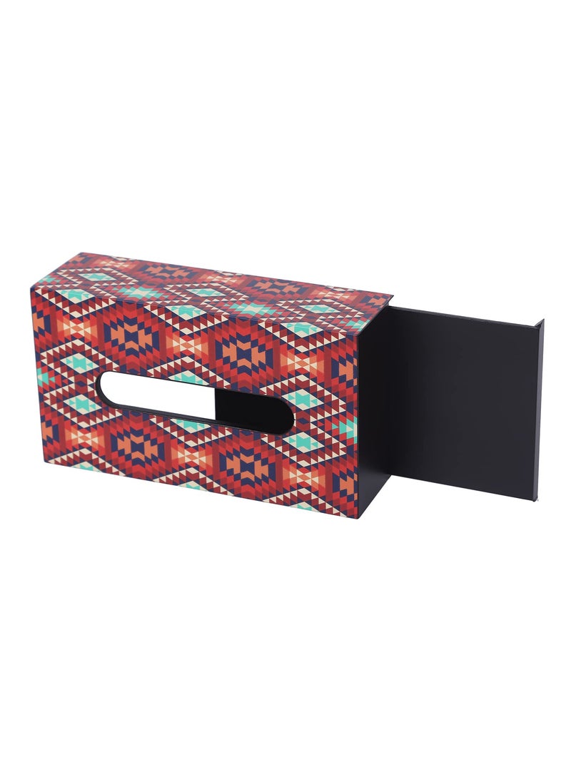 RF REINVENTION FACTORY Reinvention Factory Printed Wooden Tissue Box Holder9 x 5 inchRectangular Napkin HolderFacial Tissue Holder for Home Office Car Bathroom Kitchen with Ikkat Design  - Image 5