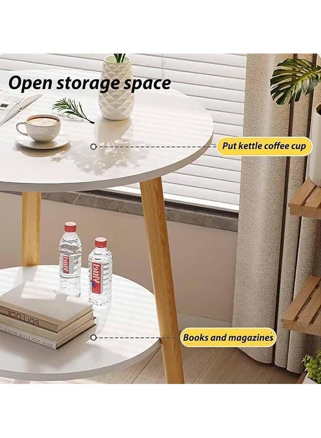 ATM Modern Round Side Table with Shelf  - 60x52 CM - Image 5