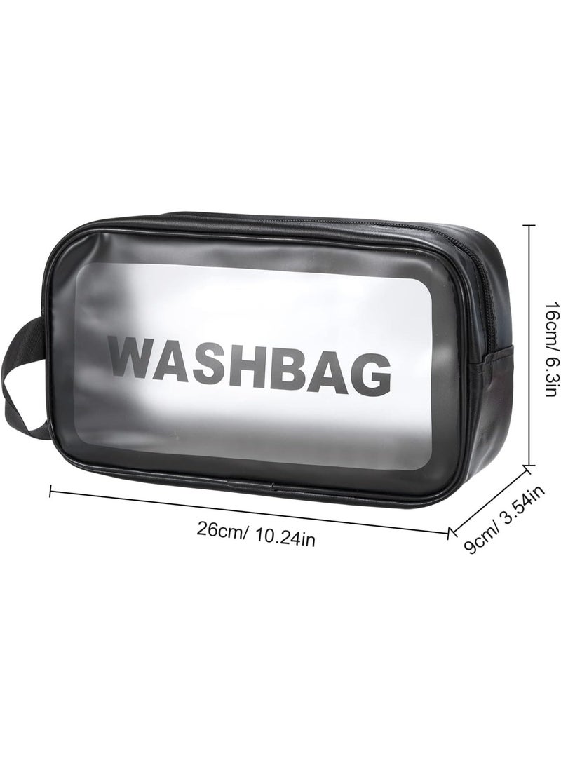 حقيبة أدوات تجميل شفافة، حقيبة مكياج، حقيبة سفر شفافة للنساء والفتيات (أسود، مقاس متوسط ) - Image 3