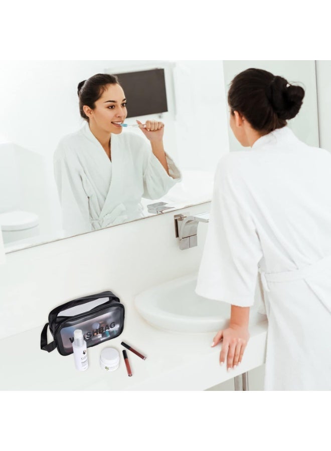 حقيبة أدوات تجميل شفافة، حقيبة مكياج، حقيبة سفر شفافة للنساء والفتيات (أسود، مقاس متوسط ) - Image 4