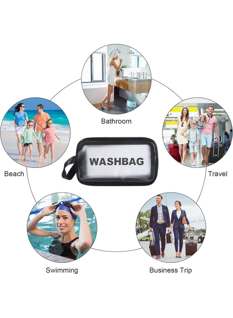 حقيبة أدوات تجميل شفافة، حقيبة مكياج، حقيبة سفر شفافة للنساء والفتيات (أسود، مقاس متوسط ) - Image 5