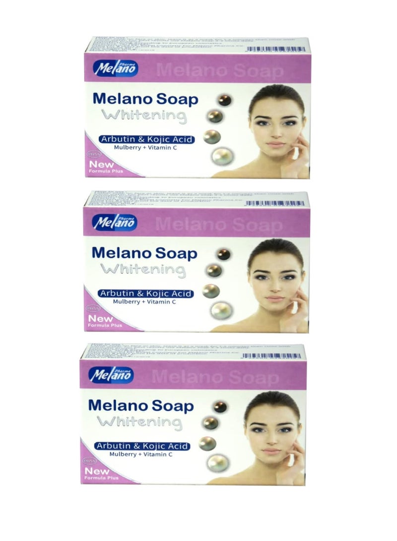 ميلانو 3 قطع من صابون ميلانو مع أربوتين وحمض كوجيك والتوت فيتامين سي لتفتيح البشرة 100 جرام - Image 1
