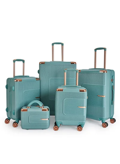 LIMRA Luggage set 5 pieces travel Bags with a distinctive design from limra ice green