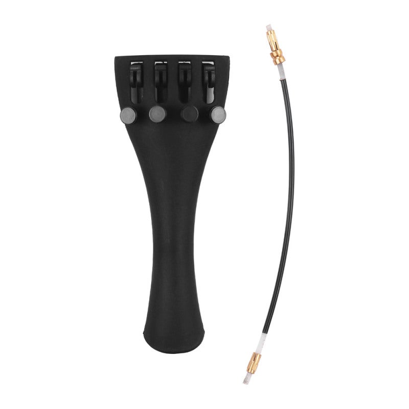 Violin Tailpiece: 4/4 Size, Black Carbon Fiber Sturdy Construction - Smooth-turning Fine Tuners Set, Easy Installation for Professional Violin Repair & Setup - Image 5
