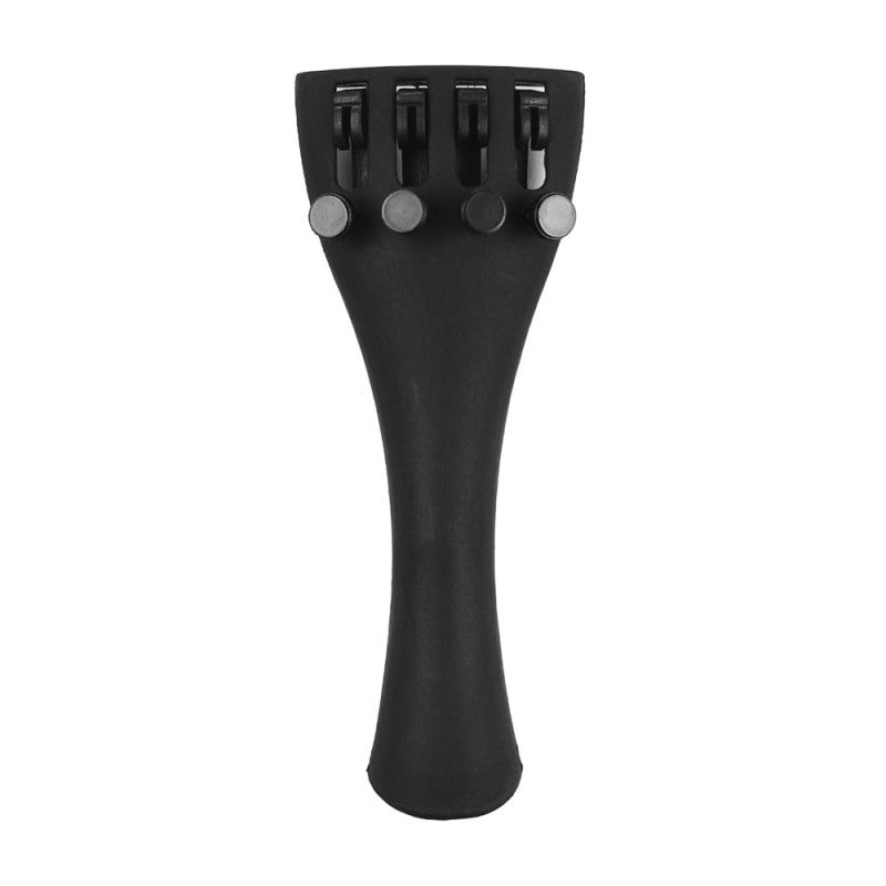 Violin Tailpiece: 4/4 Size, Black Carbon Fiber Sturdy Construction - Smooth-turning Fine Tuners Set, Easy Installation for Professional Violin Repair & Setup - Image 1