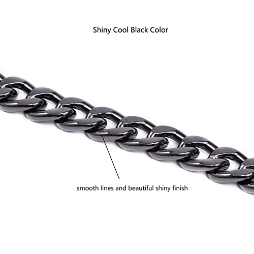 Xiazw Medium Size Fabulous Metal Shoulder Crossbody Purse Strap Replacement Bag Chain Accessories (18‘’, Black) - Image 3